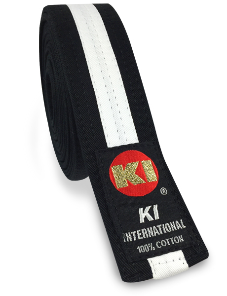 belts Belts 6. Corporation Black with White International stripe KI :: ::