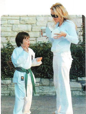 Pamela Anderson's son wear KI Karate uniforms & belts
